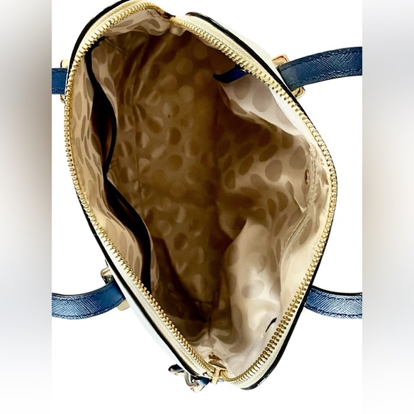 Kate Spade Blue and Cream Colorblock Satchel Crossbody - Picture 3 of 10